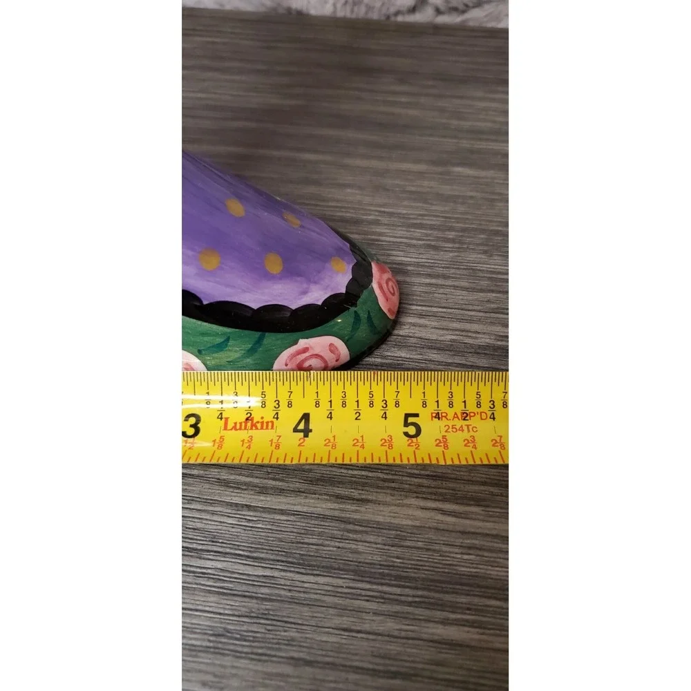 Milson & Louis Hand Painted Whimsical Boot Purple Yellow Green Pink Roses Hallow